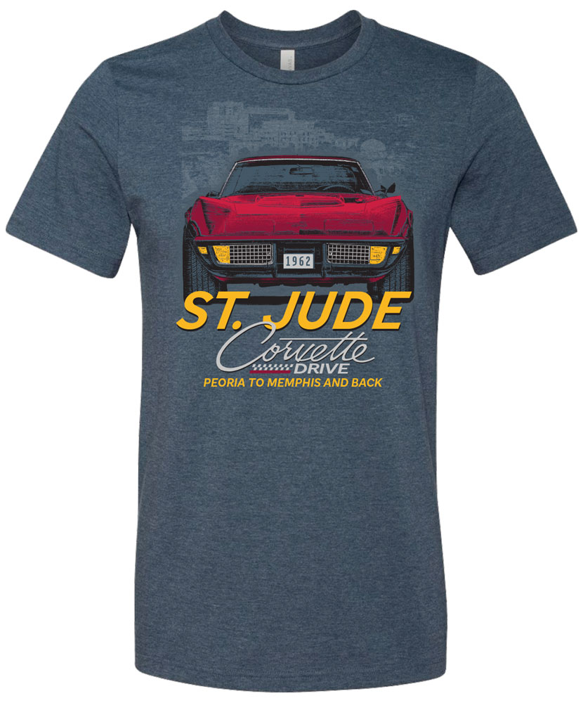 St. Jude Memphis to Peoria Corvette Drive T-Shirt